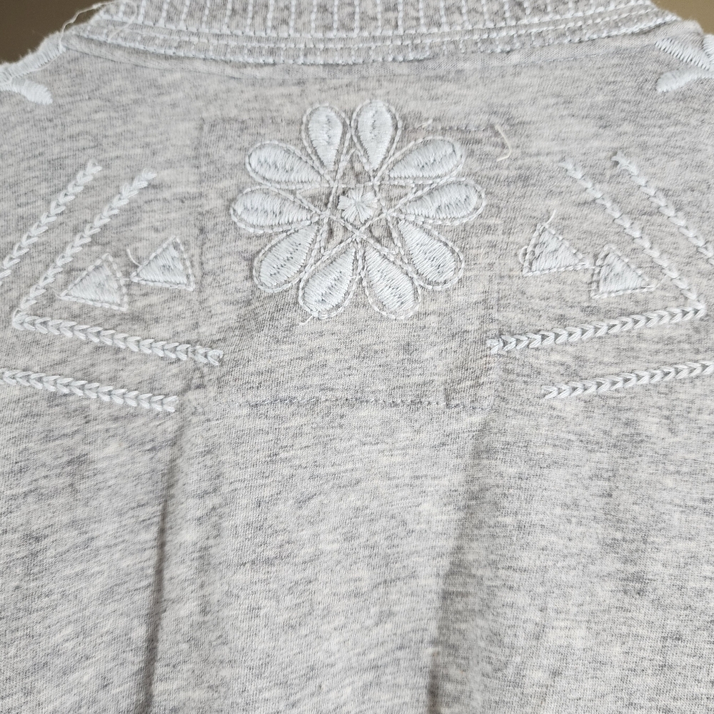 Johnny Was JWLA Short Sleeve Cotton Open Draped Cardigan Topper Embroidered S - Picture 5 of 8